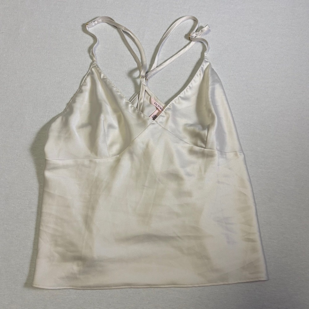 Victoria's Secret, Satin Cami Top, Ivory, M